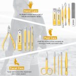 Manicure Set Professional Nail Clippers Pedicure Kit, 16 pcs Stainless Steel Nail Care Tools Grooming Kit with Luxurious Travel Leather Case for Thick Nails Men Women Gift (Violet) - Image 2
